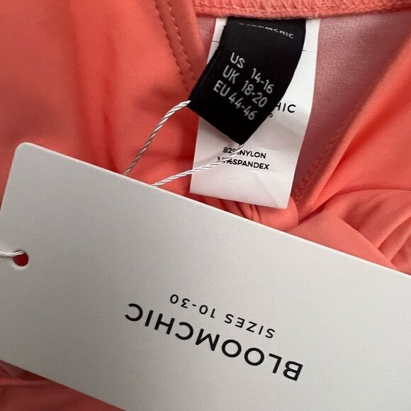 Bloomchic Floral Ruched Knotted Tankini Top Peach - Picture 4 of 4